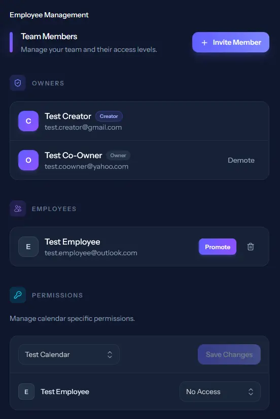 Appointio Employee Management dashboard